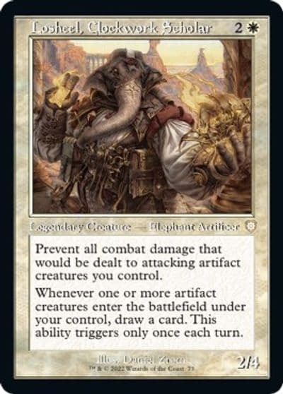 Losheel Clockwork Scholar Retro Frame Commander: The Brothers' War Magic card