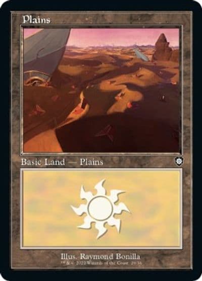 Plains 29 Retro Frame Commander: The Brothers' War Magic card
