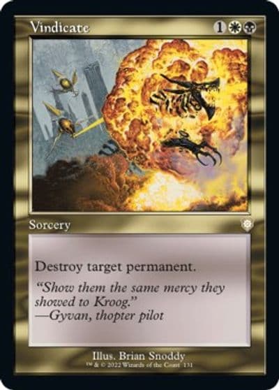 Vindicate Retro Frame Commander: The Brothers' War Magic card