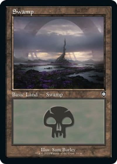 Swamp 33 Retro Frame Commander: The Brothers' War Magic card