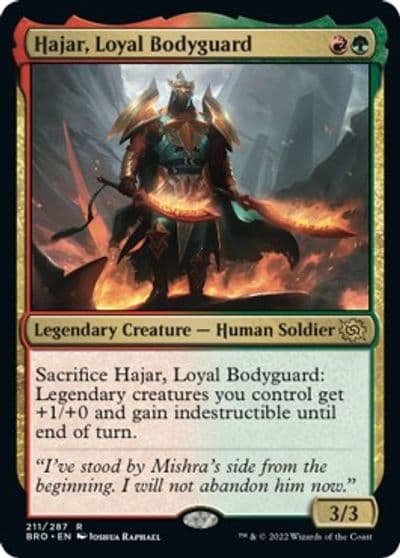 Hajar Loyal Bodyguard The Brothers' War Magic card