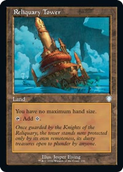 Reliquary Tower Retro Frame Commander: The Brothers' War Magic card
