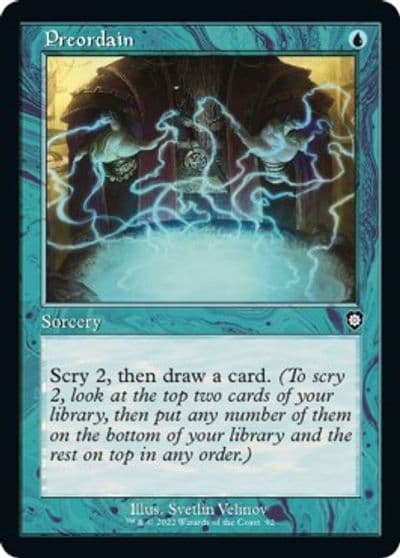 Preordain Retro Frame Commander: The Brothers' War Magic card