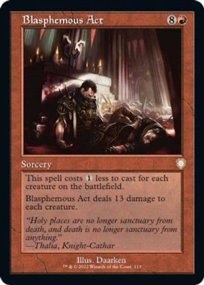 Blasphemous Act Retro Frame Commander: The Brothers' War Magic card