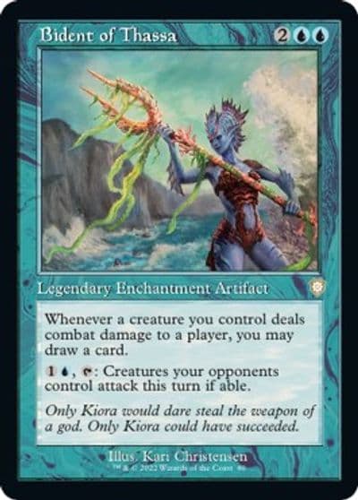 Bident of Thassa Retro Frame Commander: The Brothers' War Magic card