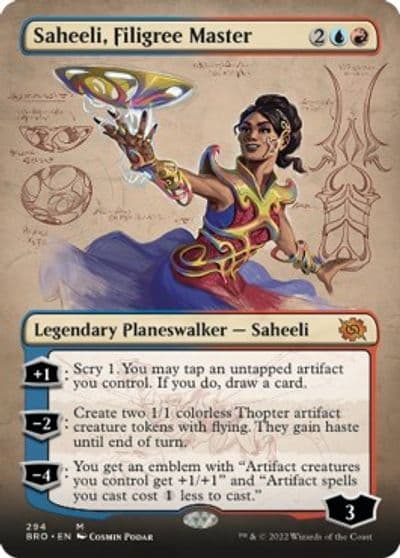 Saheeli Filigree Master Borderless The Brothers' War Magic card