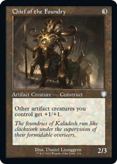 Chief of the Foundry Retro Frame Commander: The Brothers' War Magic card