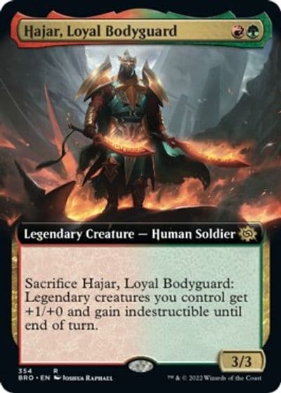 Hajar Loyal Bodyguard Extended Art The Brothers' War Magic card
