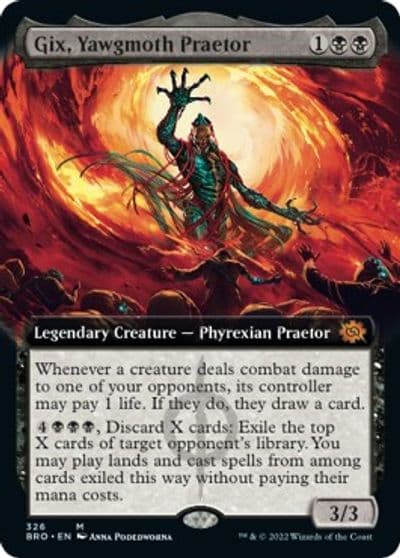 Gix Yawgmoth Praetor Extended Art The Brothers' War Magic card
