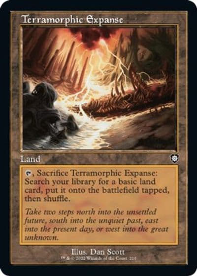 Terramorphic Expanse Retro Frame Commander: The Brothers' War Magic card