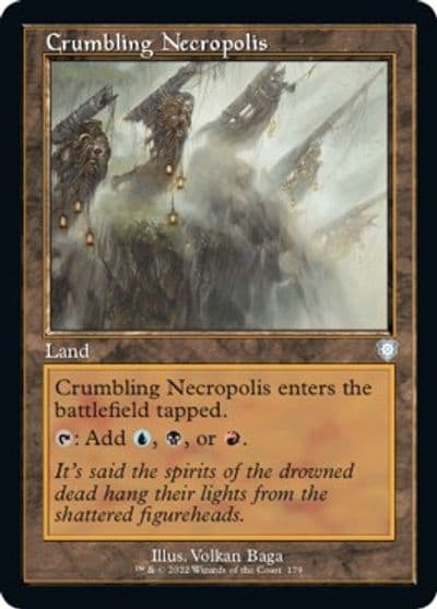 Crumbling Necropolis Retro Frame Commander: The Brothers' War Magic card