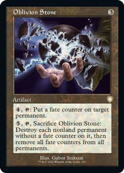 Oblivion Stone Retro Frame Commander: The Brothers' War Magic card