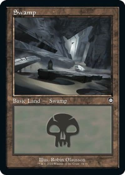 Swamp 34 Retro Frame Commander: The Brothers' War Magic card