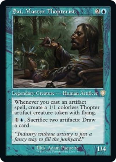Sai Master Thopterist Retro Frame Commander: The Brothers' War Magic card