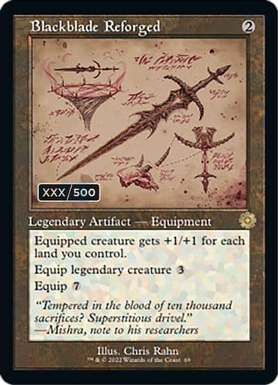 Blackblade Reforged Schematic Serial Numbered The Brothers' War: Retro Frame Artifacts Magic card