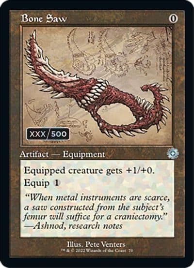 Bone Saw Schematic Serial Numbered The Brothers' War: Retro Frame Artifacts Magic card