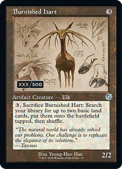 Burnished Hart Schematic Serial Numbered The Brothers' War: Retro Frame Artifacts Magic card