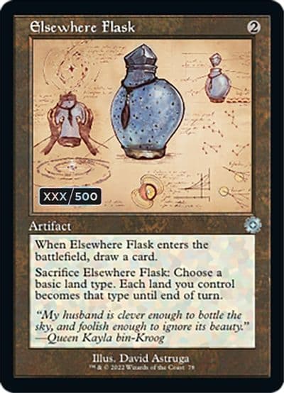 Elsewhere Flask Schematic Serial Numbered The Brothers' War: Retro Frame Artifacts Magic card