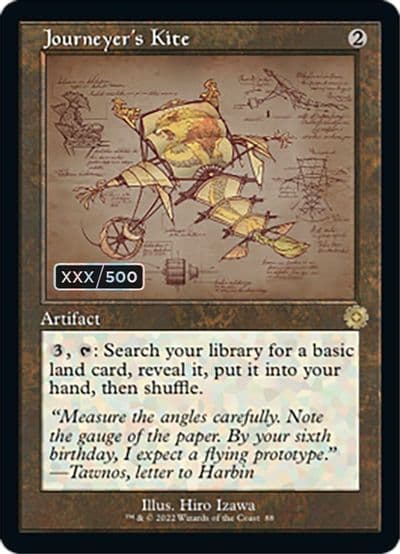 Journeyers Kite Schematic Serial Numbered The Brothers' War: Retro Frame Artifacts Magic card