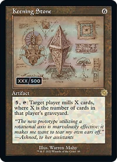 Keening Stone Schematic Serial Numbered The Brothers' War: Retro Frame Artifacts Magic card