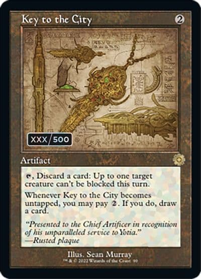 Key to the City Schematic Serial Numbered The Brothers' War: Retro Frame Artifacts Magic card