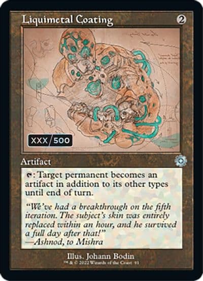 Liquimetal Coating Schematic Serial Numbered The Brothers' War: Retro Frame Artifacts Magic card
