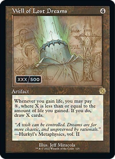 Well of Lost Dreams Schematic Serial Numbered The Brothers' War: Retro Frame Artifacts Magic card