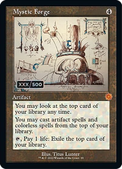 Mystic Forge Schematic Serial Numbered The Brothers' War: Retro Frame Artifacts Magic card