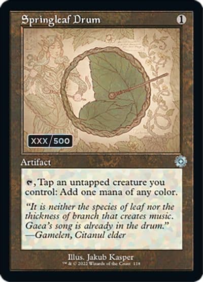 Springleaf Drum Schematic Serial Numbered The Brothers' War: Retro Frame Artifacts Magic card