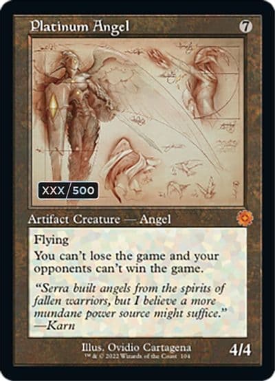 Platinum Angel Schematic Serial Numbered The Brothers' War: Retro Frame Artifacts Magic card