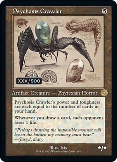 Psychosis Crawler Schematic Serial Numbered The Brothers' War: Retro Frame Artifacts Magic card