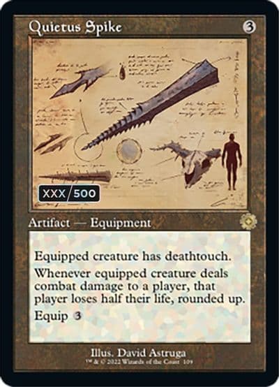 Quietus Spike Schematic Serial Numbered The Brothers' War: Retro Frame Artifacts Magic card