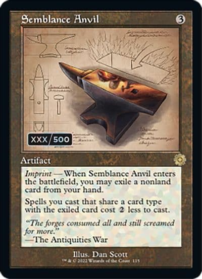 Semblance Anvil Schematic Serial Numbered The Brothers' War: Retro Frame Artifacts Magic card