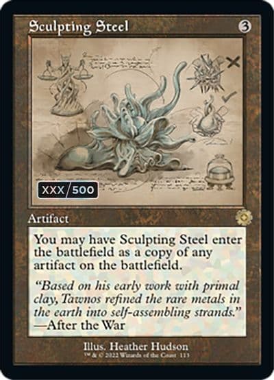 Sculpting Steel Schematic Serial Numbered The Brothers' War: Retro Frame Artifacts Magic card