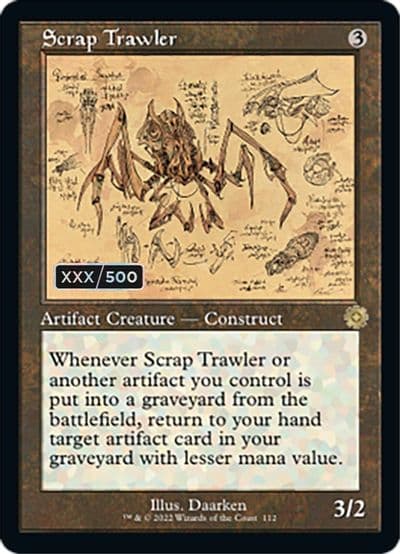 Scrap Trawler Schematic Serial Numbered The Brothers' War: Retro Frame Artifacts Magic card
