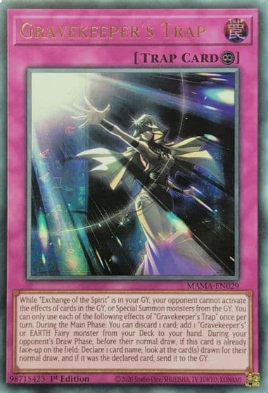 Gravekeepers Trap Ultra Pharaohs Rare Magnificent Mavens Yu-Gi-Oh! card