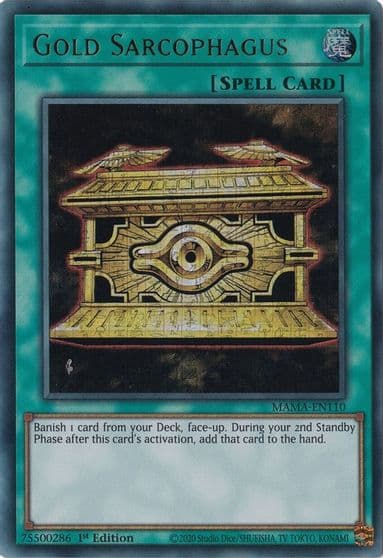 Gold Sarcophagus Ultra Pharaohs Rare Magnificent Mavens Yu-Gi-Oh! card