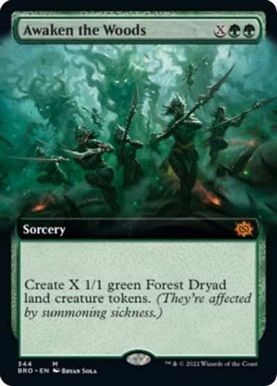 Awaken the Woods Extended Art The Brothers' War Magic card