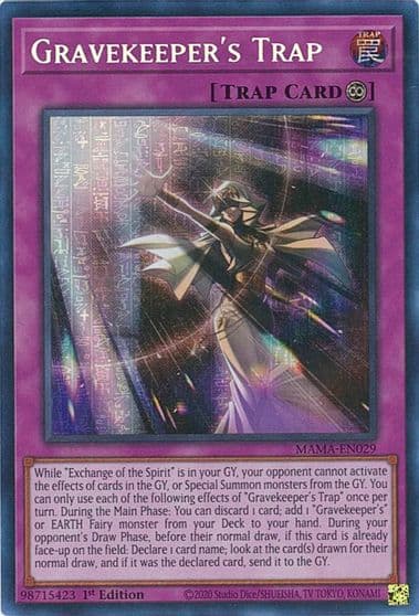 Gravekeepers Trap Secret Pharaohs Rare Magnificent Mavens Yu-Gi-Oh! card