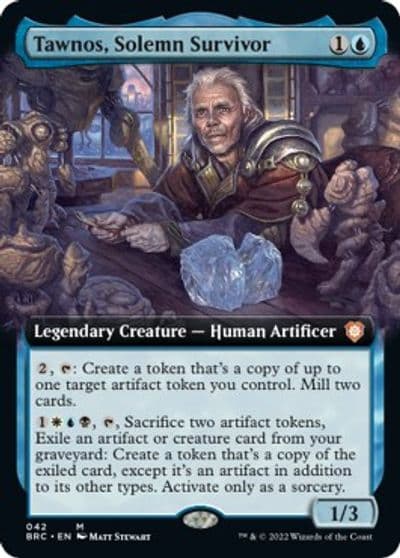 Tawnos Solemn Survivor Extended Art Commander: The Brothers' War Magic card
