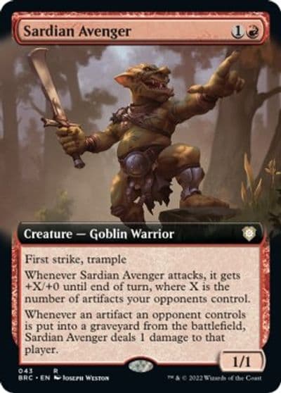 Sardian Avenger Extended Art Commander: The Brothers' War Magic card