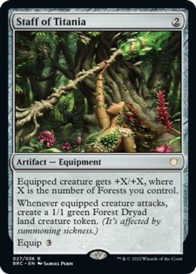 Staff of Titania Commander: The Brothers' War Magic card