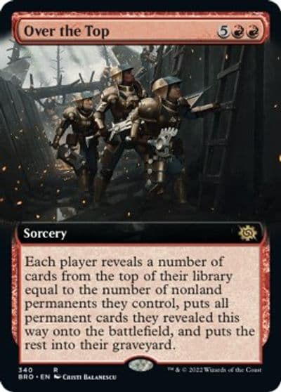 Over the Top Extended Art The Brothers' War Magic card