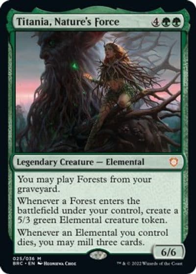 Titania Natures Force Commander: The Brothers' War Magic card