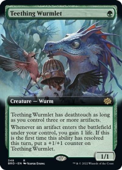 Teething Wurmlet Extended Art The Brothers' War Magic card