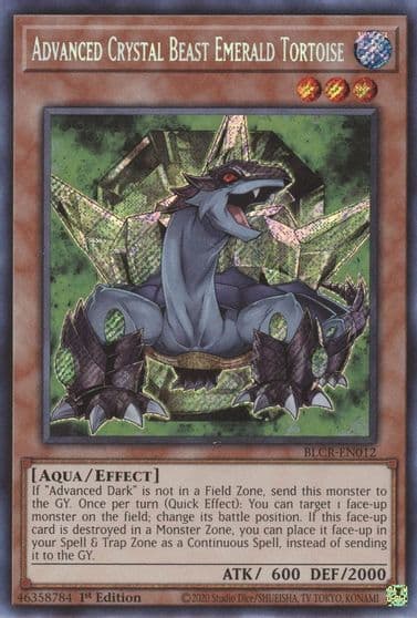 Advanced Crystal Beast Emerald Tortoise Battles of Legend: Crystal Revenge Yu-Gi-Oh! card