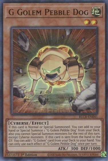 G Golem Pebble Dog Battles of Legend: Crystal Revenge Yu-Gi-Oh! card