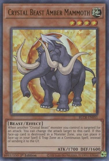 Crystal Beast Amber Mammoth Battles of Legend: Crystal Revenge Yu-Gi-Oh! card