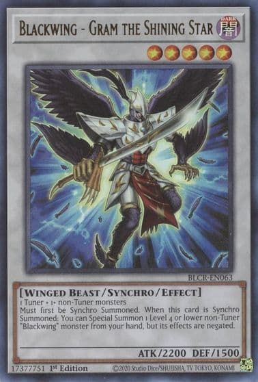 Blackwing Gram the Shining Star Battles of Legend: Crystal Revenge Yu-Gi-Oh! card
