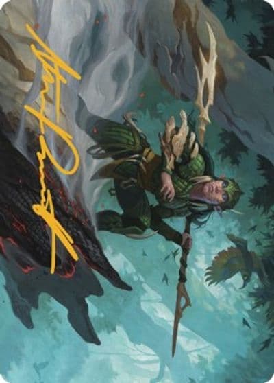 Gwenna Eyes of Gaea Art Card Gold Stamped Signature Art Series: The Brothers' War Magic card